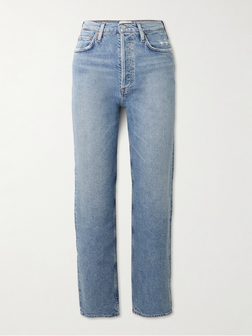 AGOLDE High-Rise Straight-Leg Jeans in Light Blue Wash - Picture 5 of 7